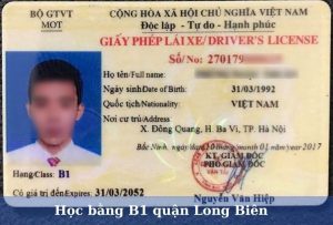 Học bằng lái xe ô tô hạng B1 quận Long Biên