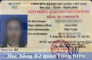 Học bằng lái xe ô tô hạng B2 quận Long Biên
