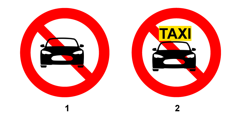 Biển nào cấm xe taxi mà không cấm các phương tiện khác?