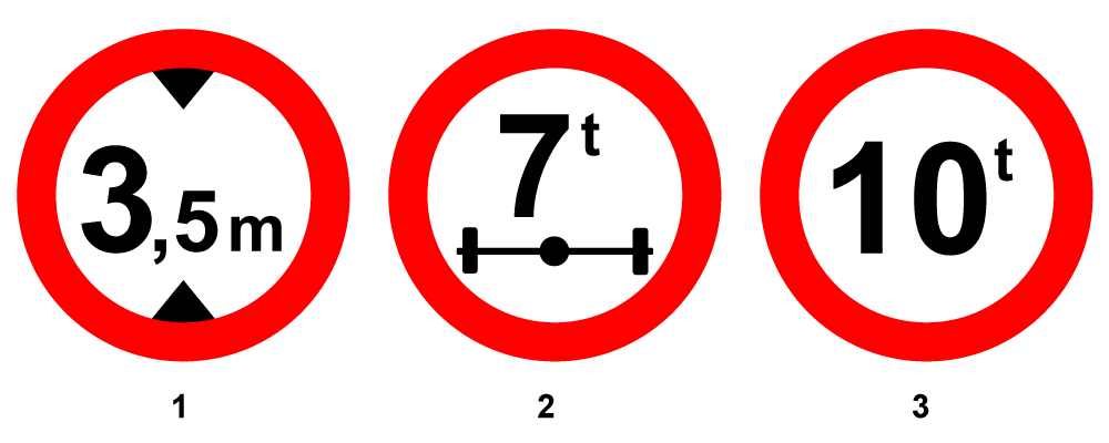 Khi gặp các biển này xe ưu tiên theo luật định (có tải trọng hay chiều cao toàn bộ vượt quá chỉ số ghi trên biển) có được phép đi qua hay không?