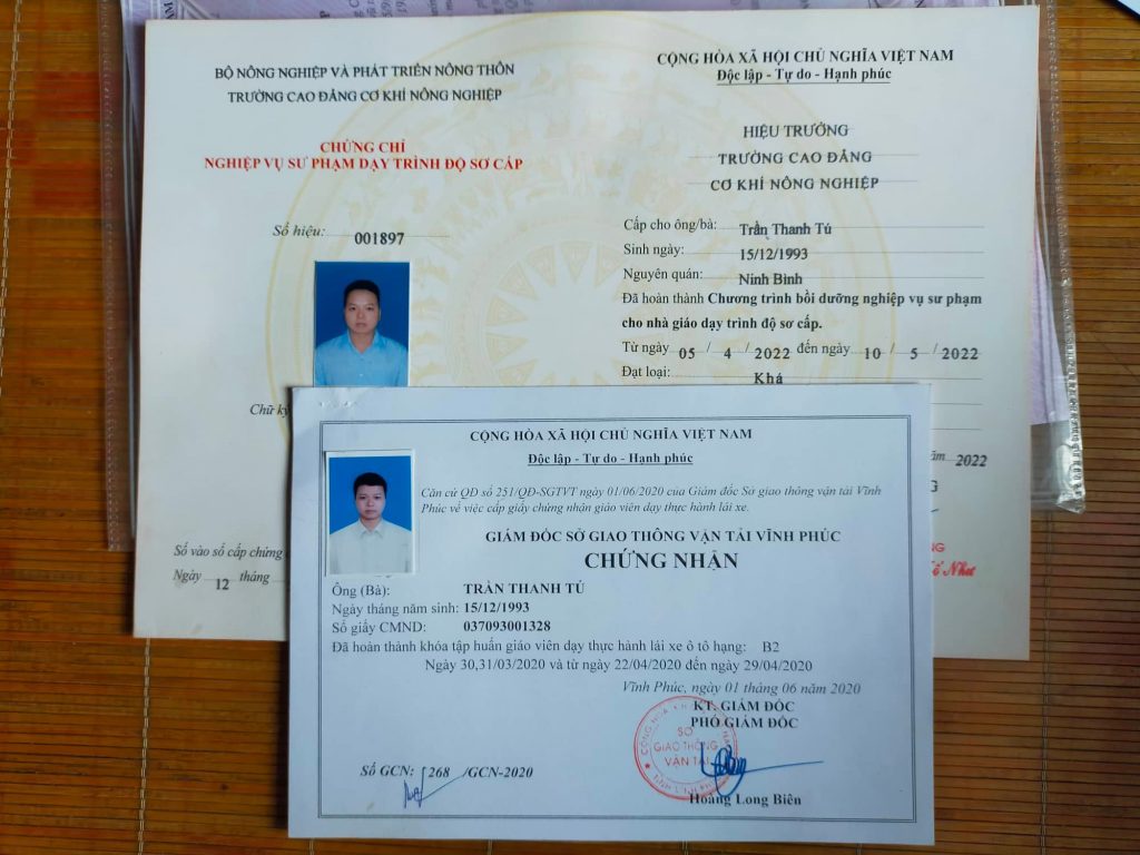 Đăng ký thi bằng lái xe máy A1 Vĩnh Phúc