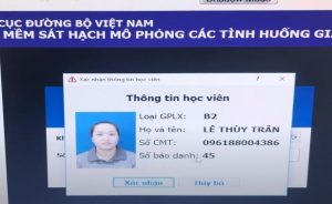 Kiểm tra thông tin của mình trên phần mềm mô phỏng lái xe